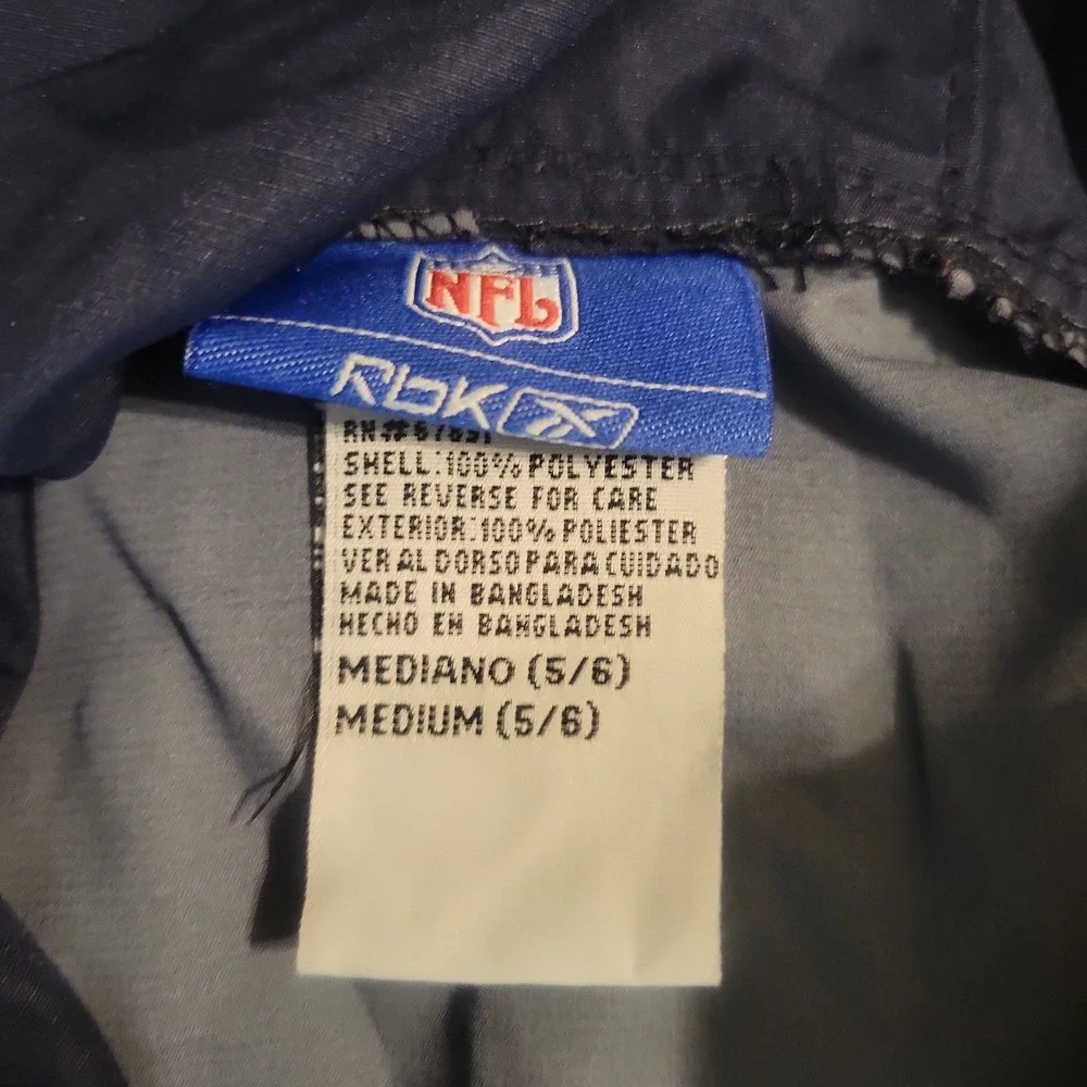 Denver Broncos Reebok Hoodie Pullover Jacket Kids 5/6 Navy Blue Pockets